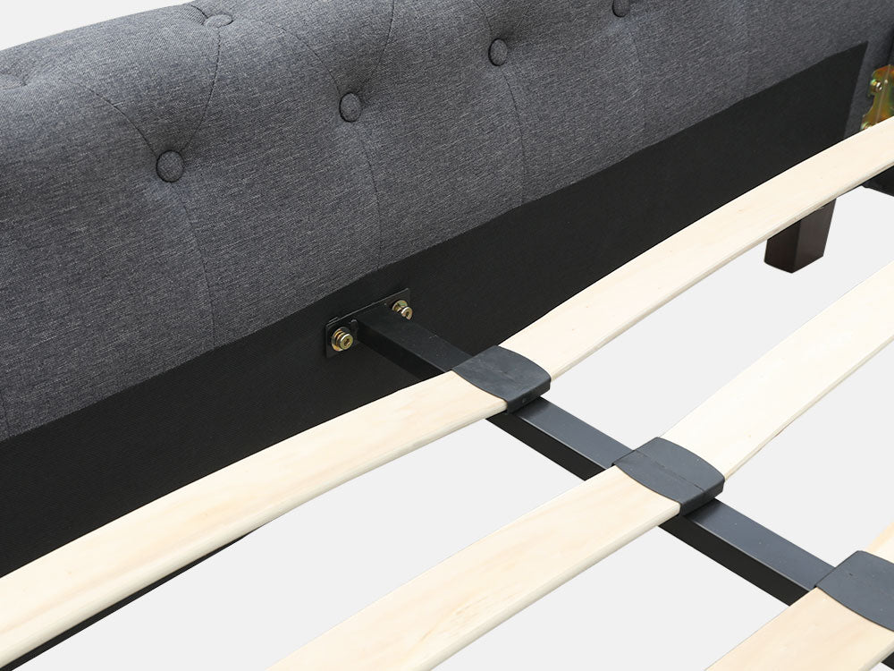Treasurebox EGMONT Queen Bed Frame - DARK GREY