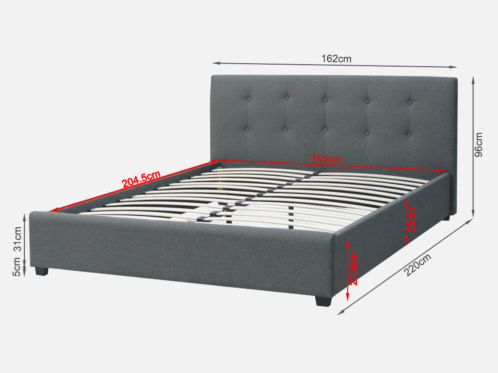 Treasurebox AORAKI Queen Bed Frame - GREY 21777