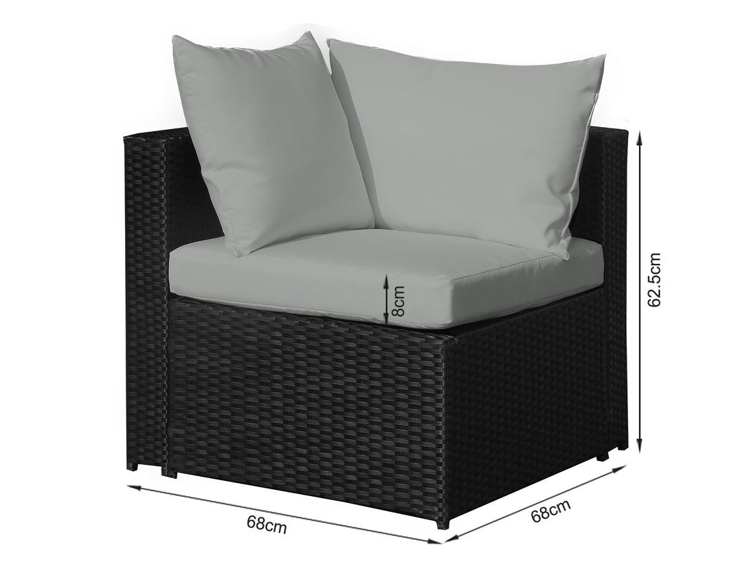 Treasurebox Verona 7 Piece Rattan Outdoor Sofa Set - Dark Grey 21410