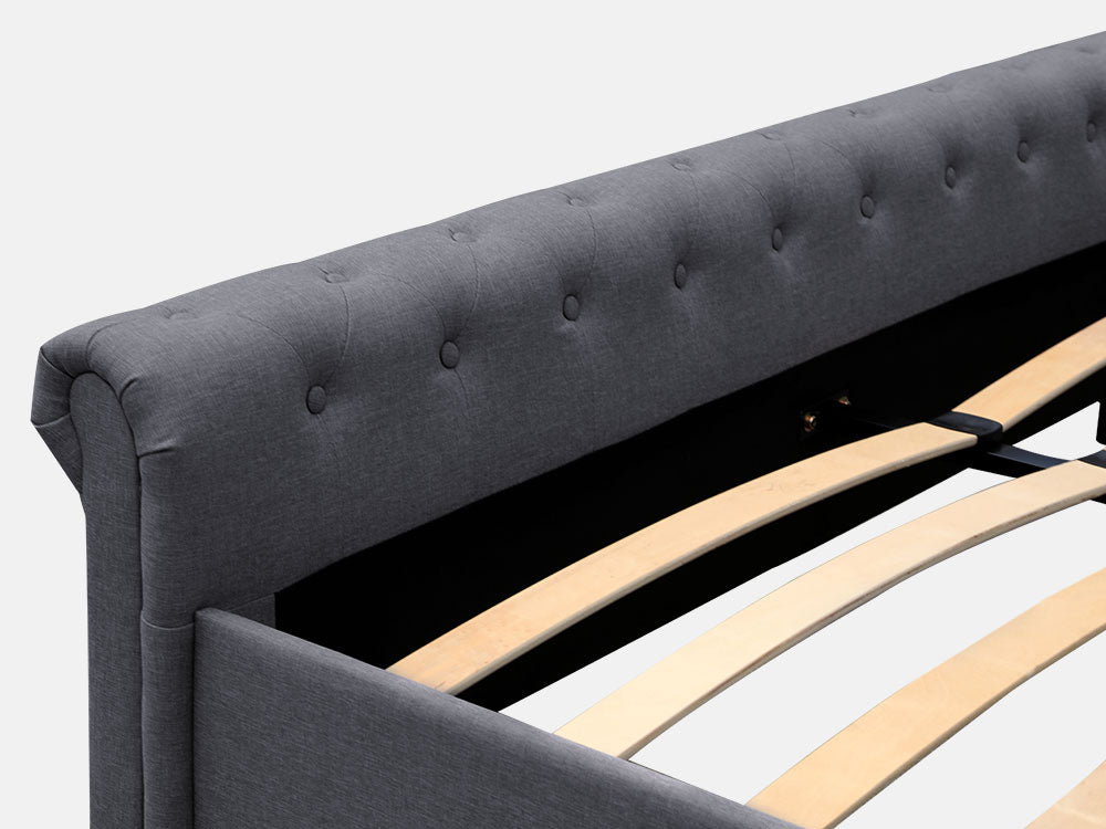 Treasurebox EGMONT King Bed Frame - DARK GREY