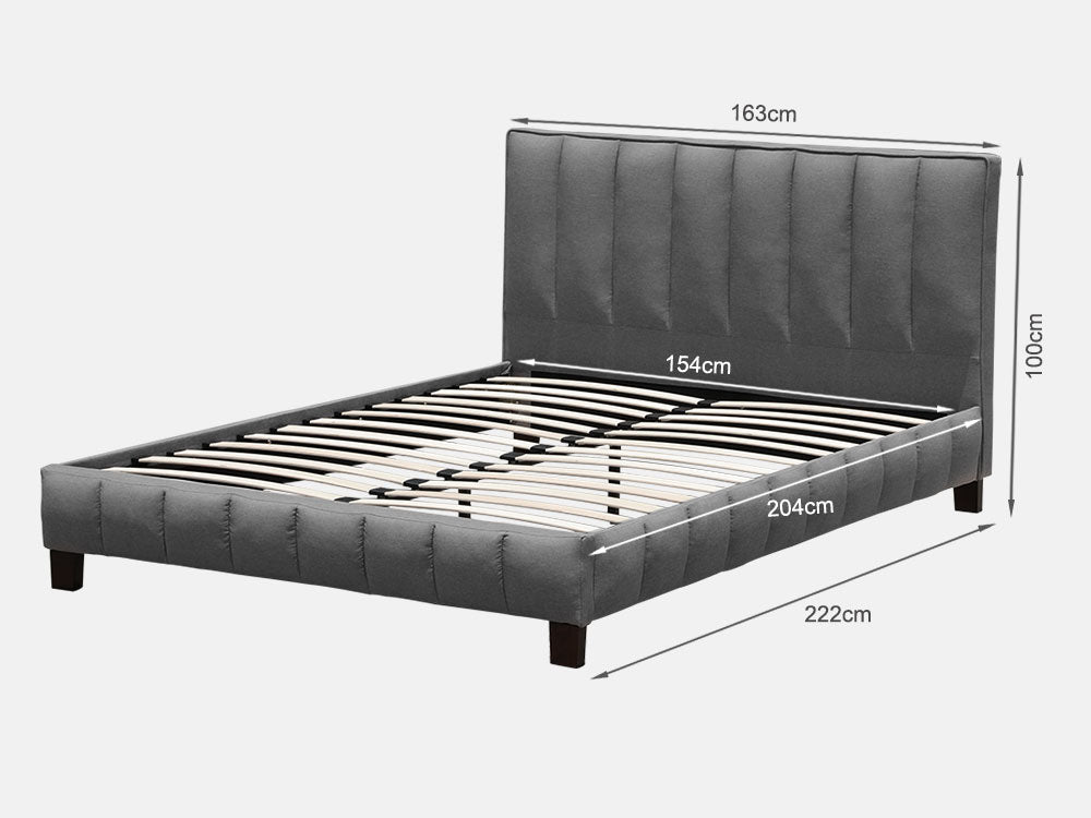 Treasurebox EIGER Queen Bed Frame - DARK GREY