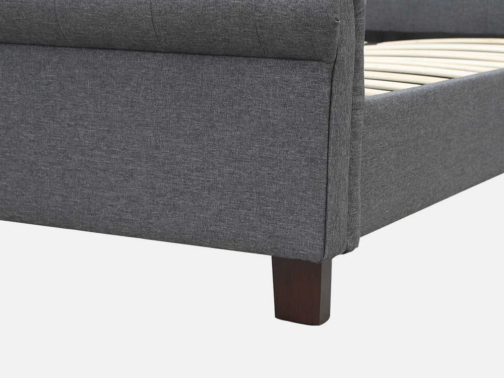 Treasurebox EGMONT Queen Bed Frame - DARK GREY