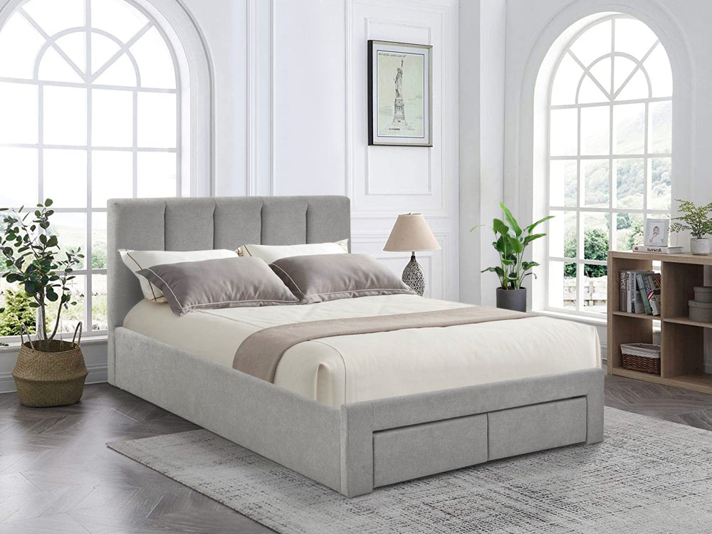 Treasurebox HLOLELA Queen Bed Frame with Storage - LIGHT GREY
