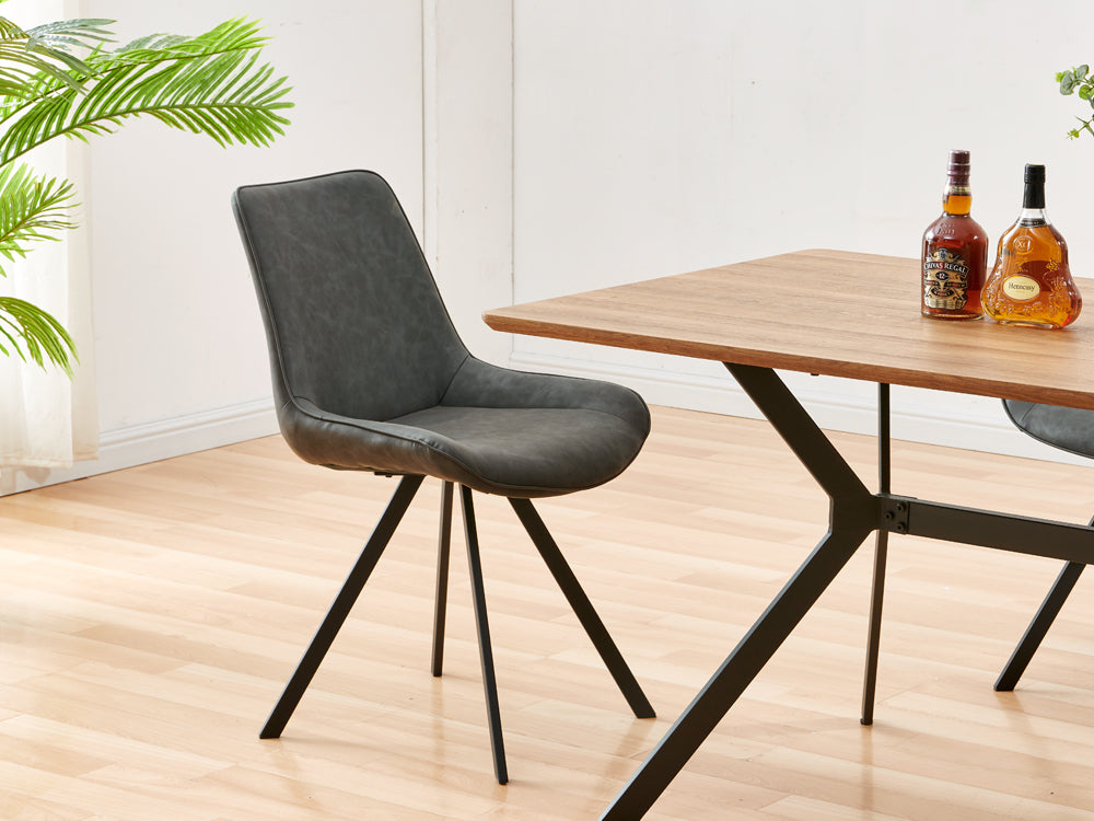 CECILIA 4PCS Dining Chair - DARK GREY By Treasurebox