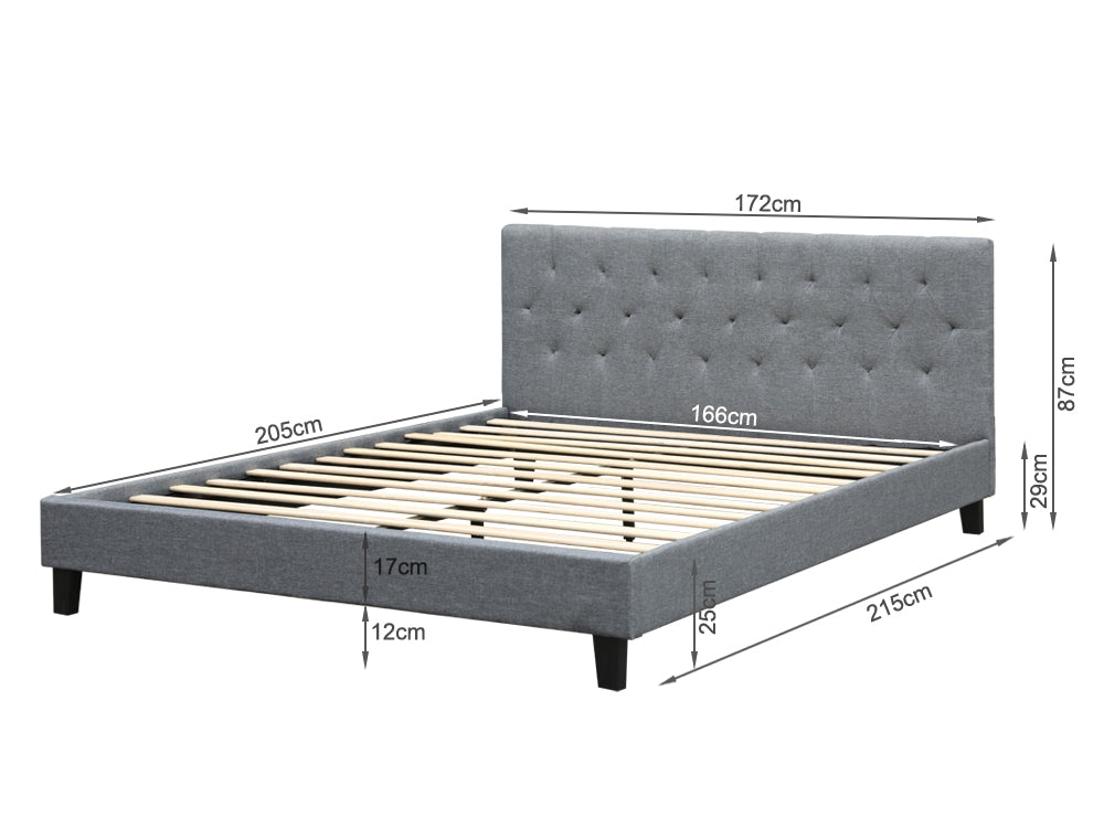 Treasurebox BLANE King Bed Frame - GREY