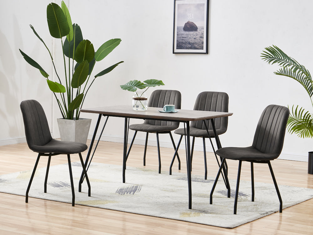 Treasurebox KIARA 4PCS Dining Chair - DARK GREY