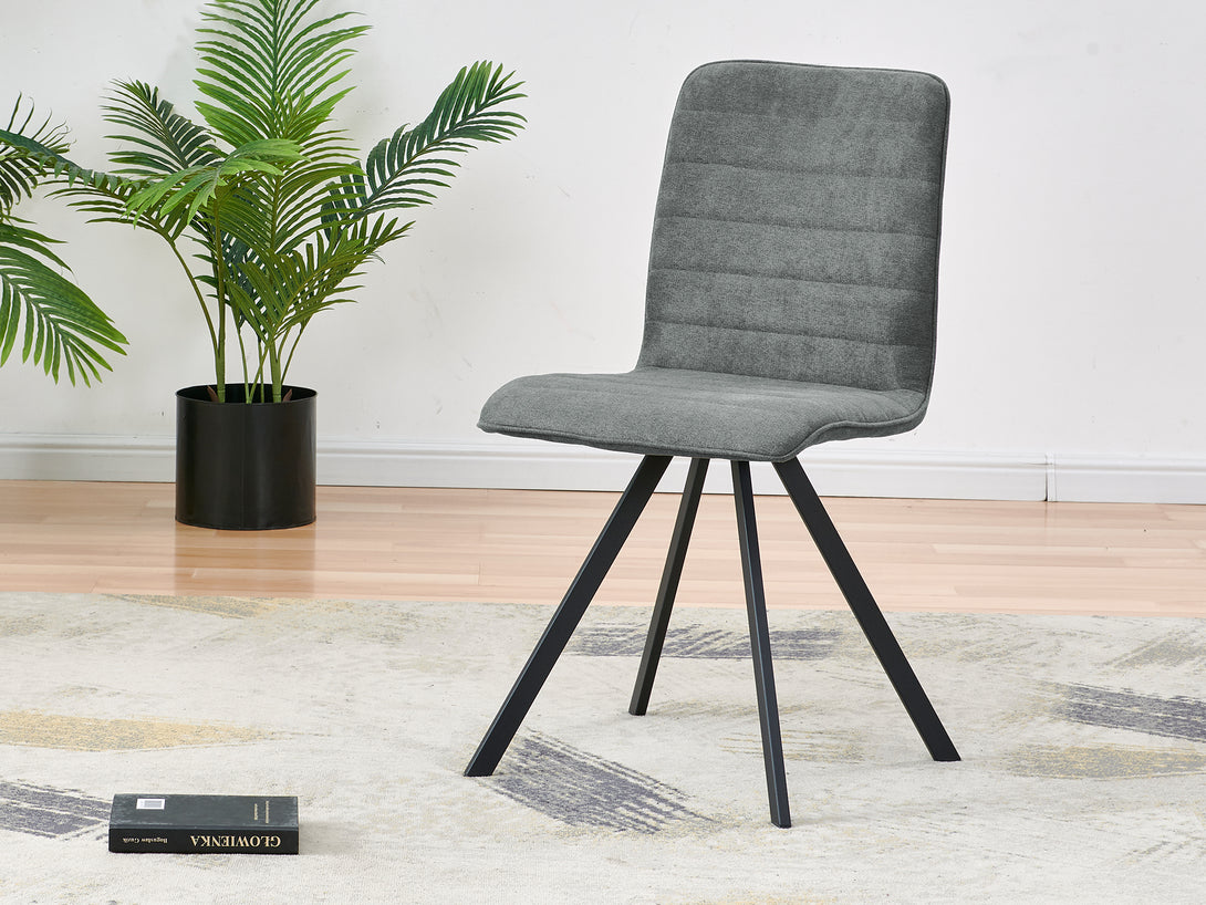 Treasurebox NOELLE 4PCS Upholstered Dining Chair - LIGHT GREY