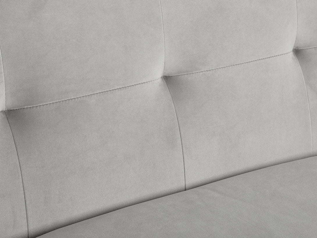 Treasurebox OSLO 3 Seater Velvet Sofa - LIGHT GREY