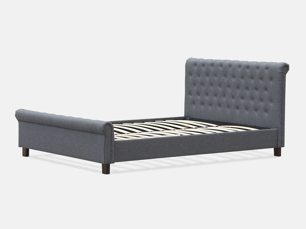 Treasurebox EGMONT Queen Bed Frame - DARK GREY