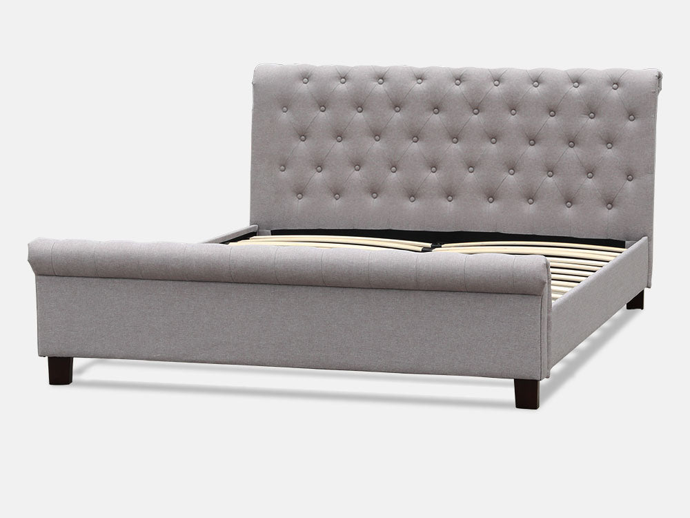 Treasurebox EGMONT Queen Bed Frame - LIGHT GREY