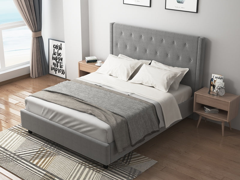Treasurebox ELBRUS Queen Bed Frame - LIGHT GREY 21786
