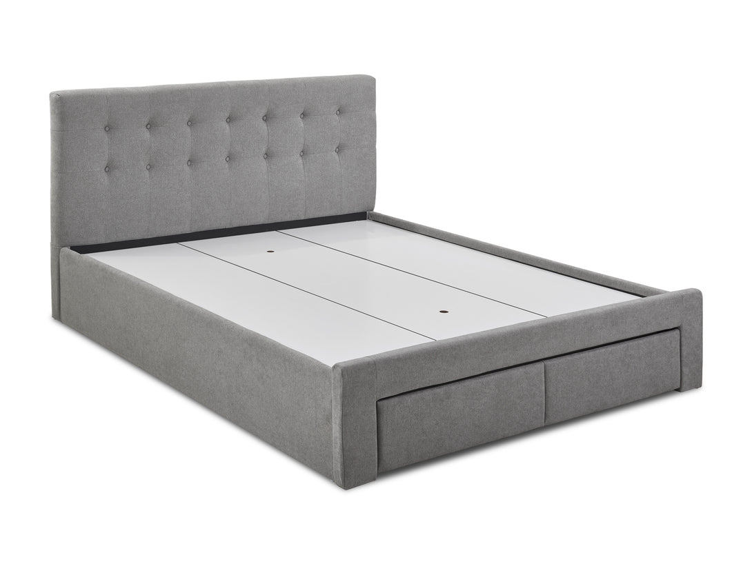 Treasurebox JULIAN King Bed Frame with Storage - LIGHT GREY