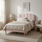 Daisy Velvet King Single Bed Frame - Pink