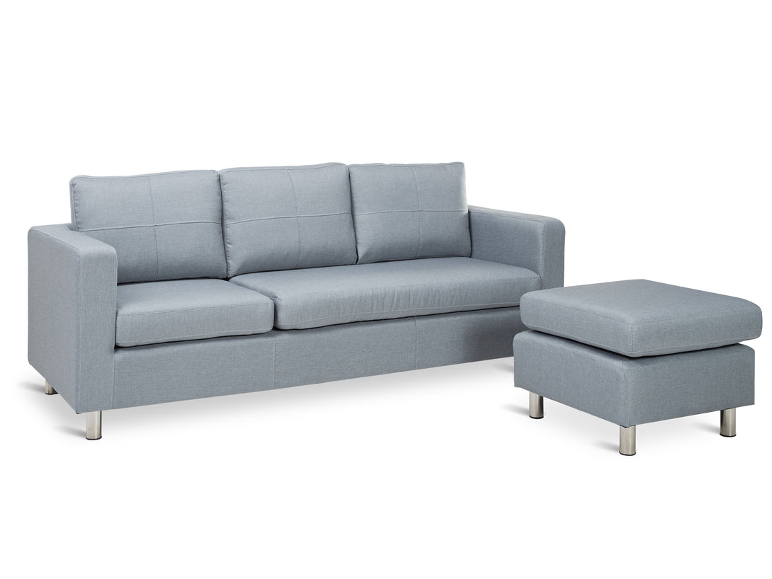 Treasurebox Seattle 3-Seater Fabric Sofa Couch with Chaise - Grey