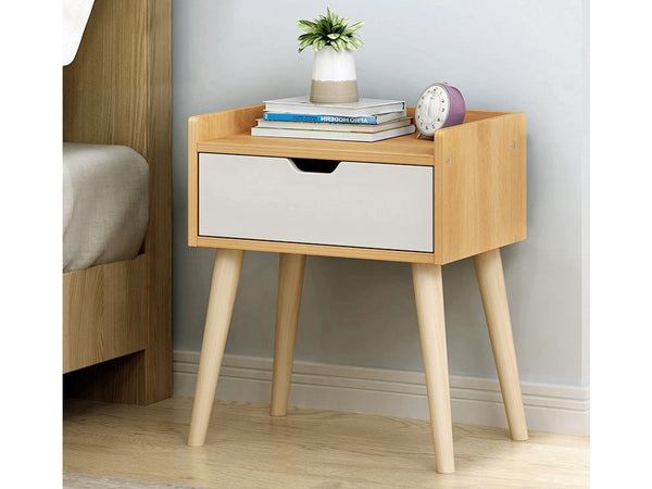 TOMI Bedside Table Nightstand - Oak