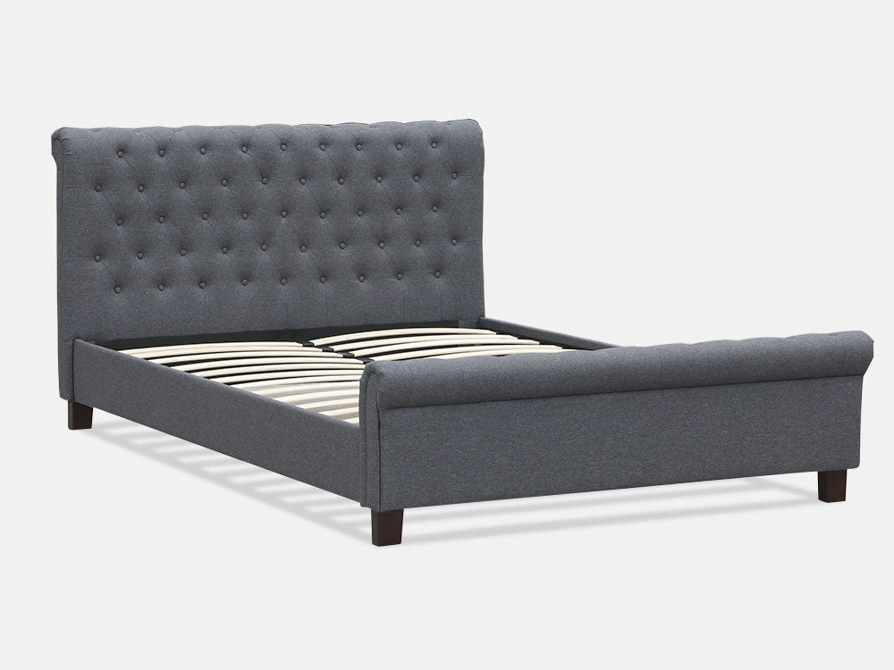 Treasurebox EGMONT Queen Bed Frame - DARK GREY