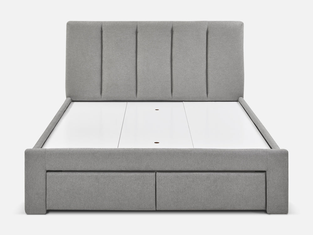 Treasurebox HLOLELA Queen Bed Frame with Storage - LIGHT GREY