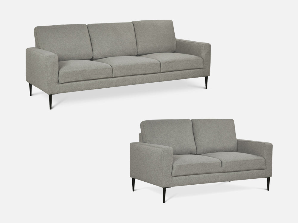 Toronto 2 Piece Sofa Set - Light Grey By Treasurebox