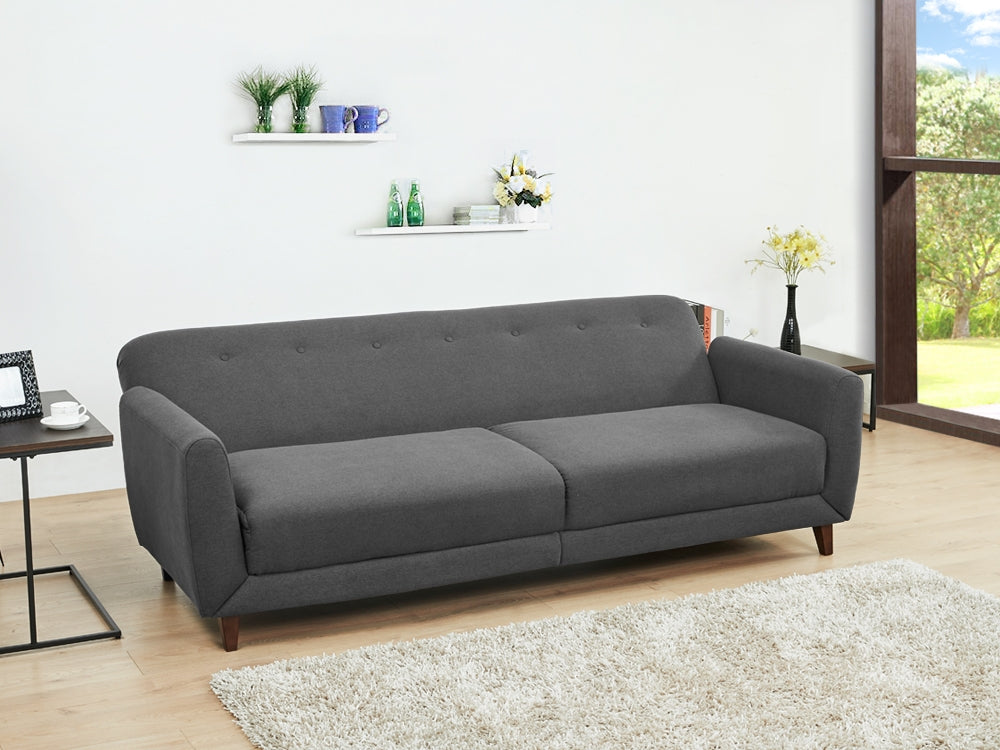 MUNICH 3-Seater Sofa Bed in Dark Grey, perfect for guests and casual lounging with contemporary design.