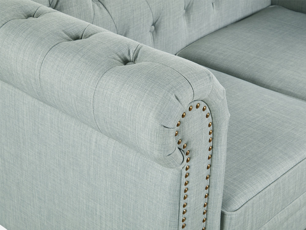Treasurebox VAGAS 2 Seater Fabric Sofa - LIGHT GREY