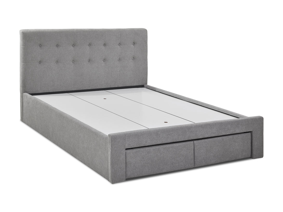 Treasurebox JULIAN Queen Bed Frame with Storage - LIGHT GREY
