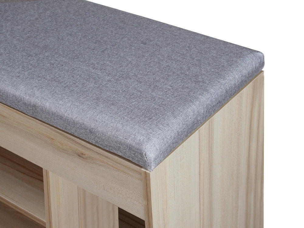 Treasurebox BARRA Shoe Rack Storage Cabinet Shoe Bench - GREY