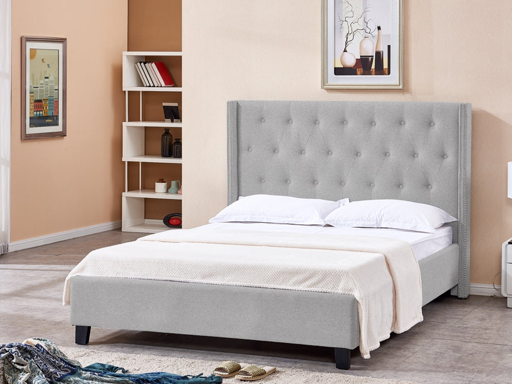 Treasurebox ELBRUS Queen Bed Frame - LIGHT GREY 21786