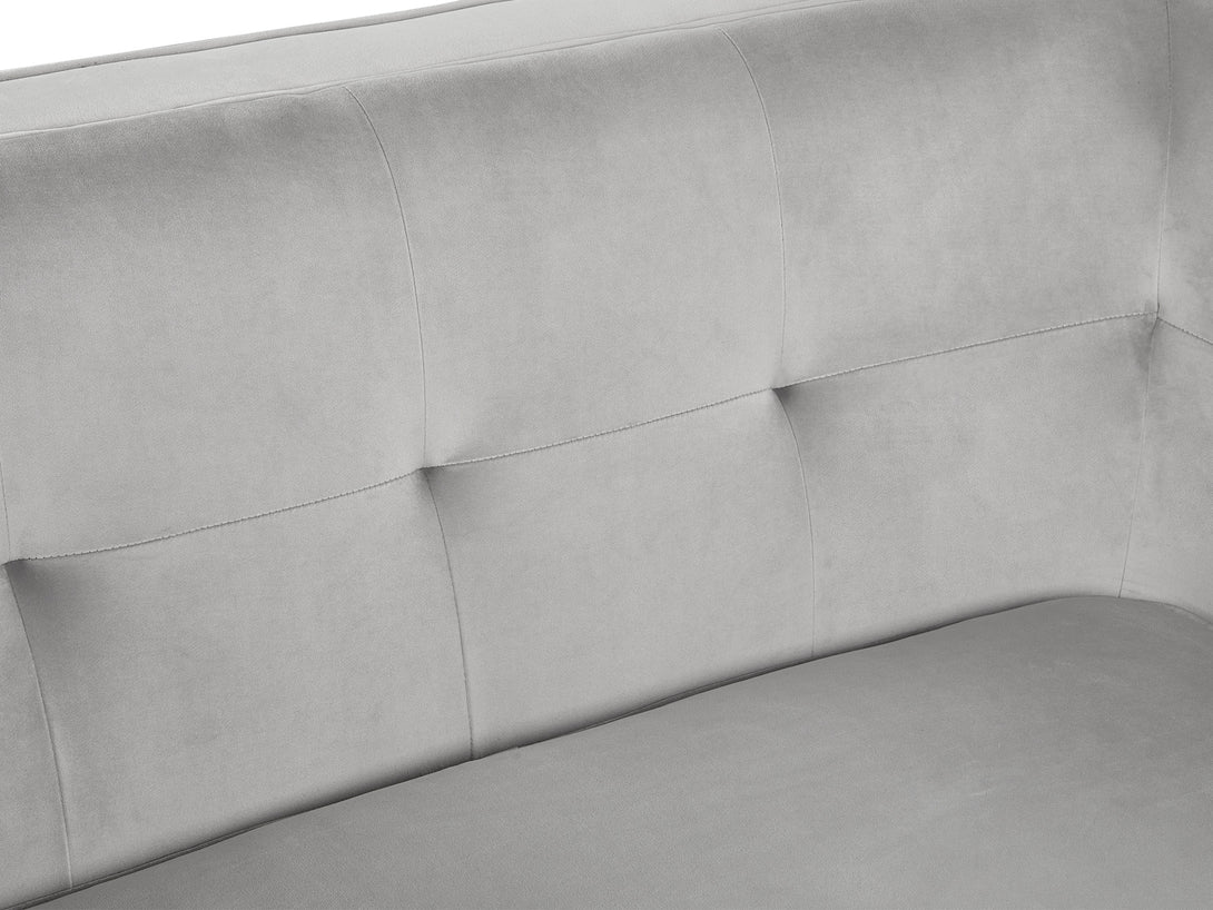Treasurebox OSLO 2 Seater Velvet Sofa - LIGHT GREY