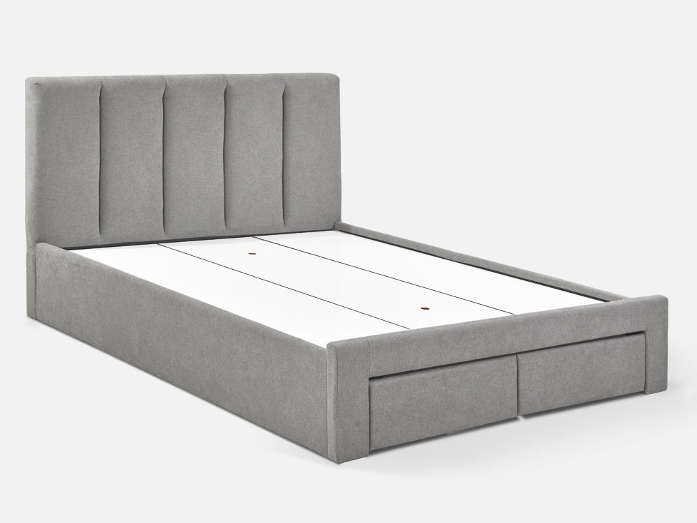 Treasurebox HLOLELA Queen Bed Frame with Storage - LIGHT GREY