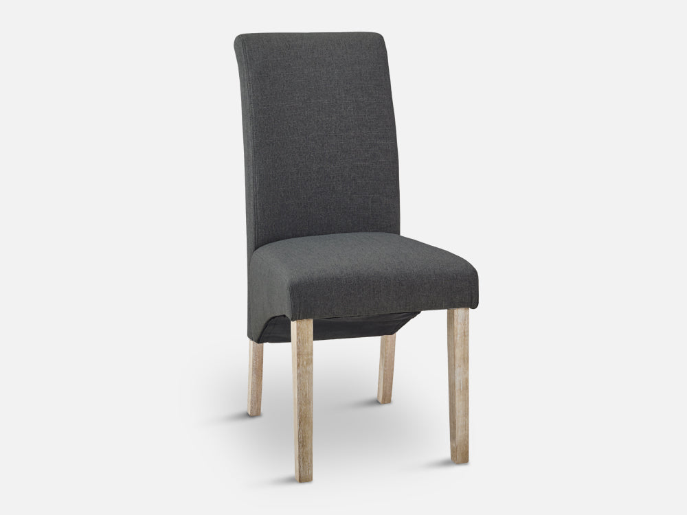Treasurebox LOLA 2PCS Upholstered Dining Chair - DARK GREY