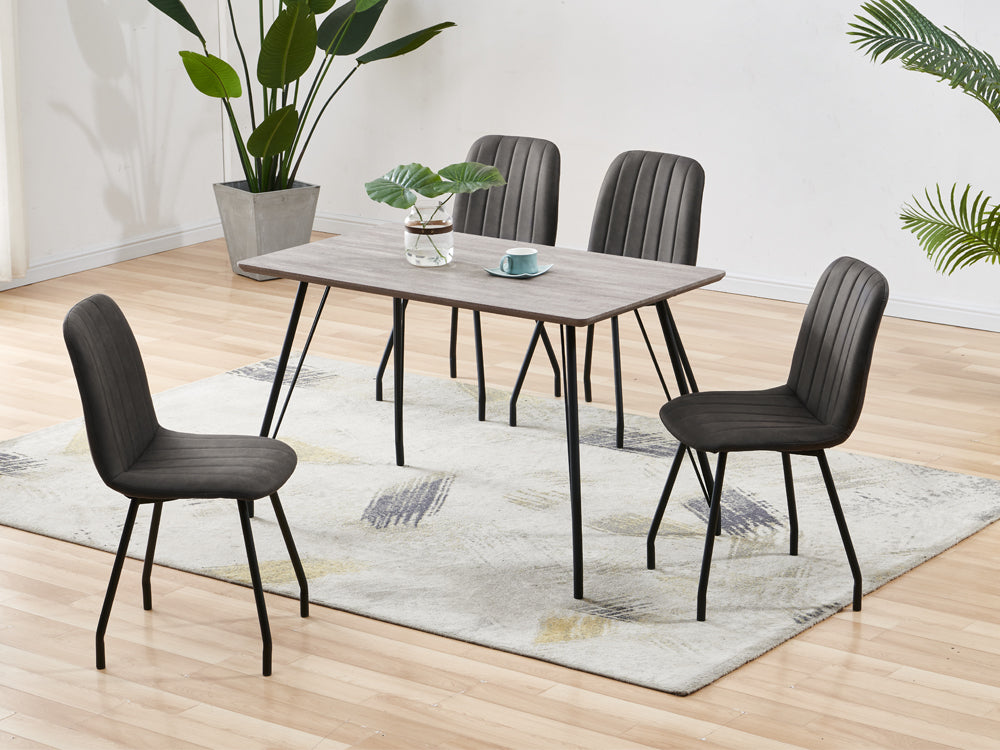 Treasurebox KIARA 4PCS Dining Chair - DARK GREY