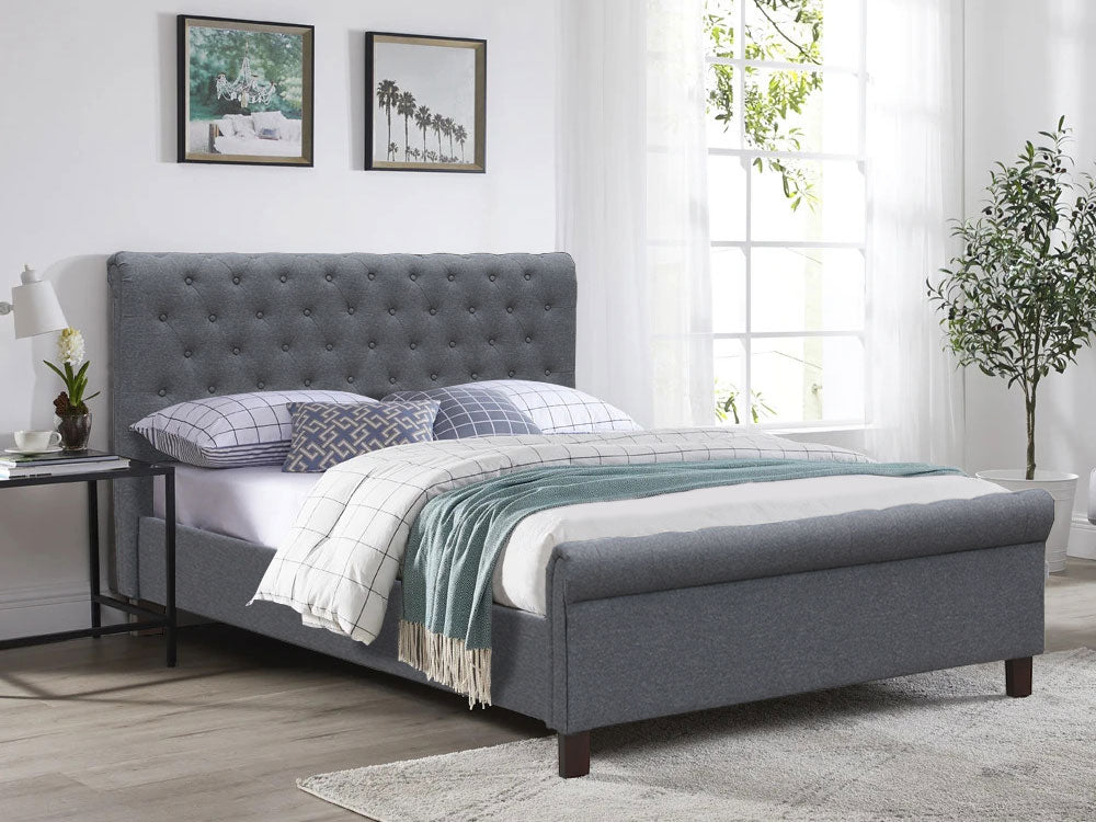Treasurebox EGMONT Queen Bed Frame - DARK GREY