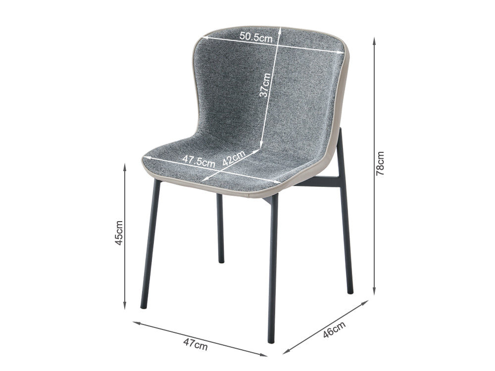 Treasurebox NAOMI 4PCS Dining Chair - GREY