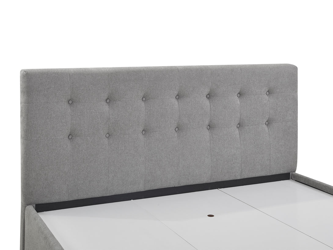 Treasurebox JULIAN King Bed Frame with Storage - LIGHT GREY