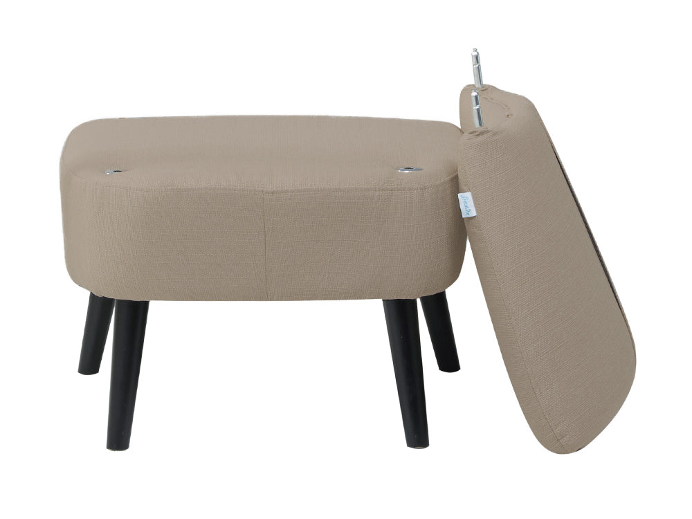 Anita Occasional Chair Fabric Lounge Chair featuring a removable cushion and sleek black legs, perfect for any room.
