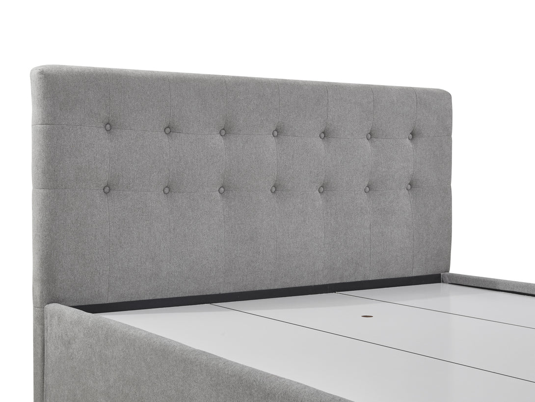 Treasurebox JULIAN Queen Bed Frame with Storage - LIGHT GREY
