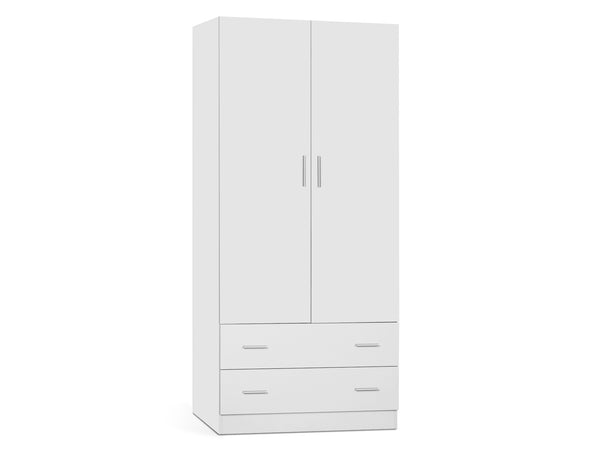 Bram 2 Door Wardrobe with 2 Drawers - White