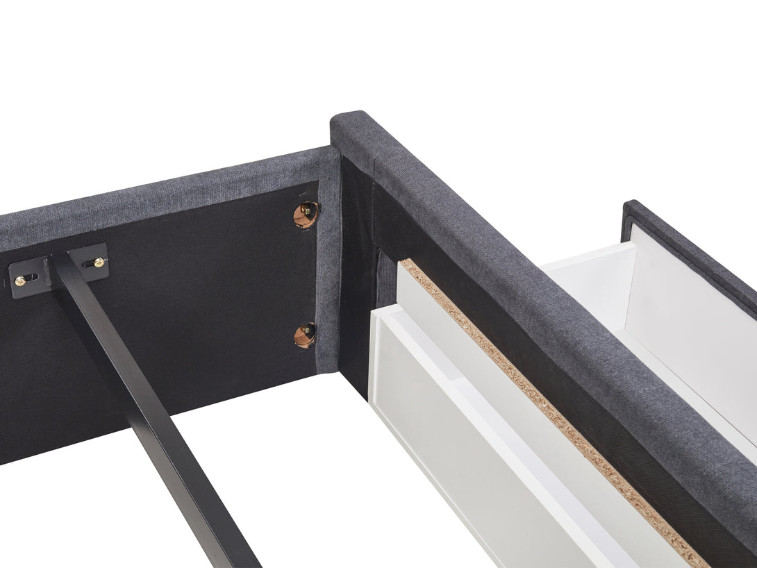 Treasurebox HLOLELA King Bed Frame with Storage - DARK GREY