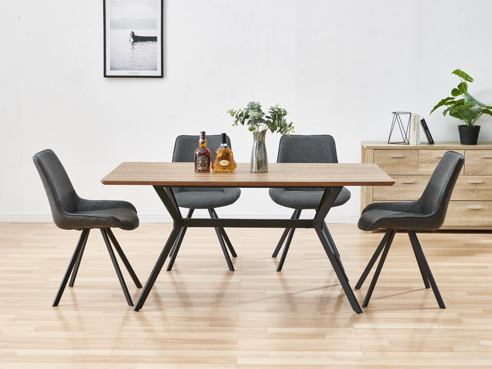 CECILIA 4PCS Dining Chair - DARK GREY By Treasurebox