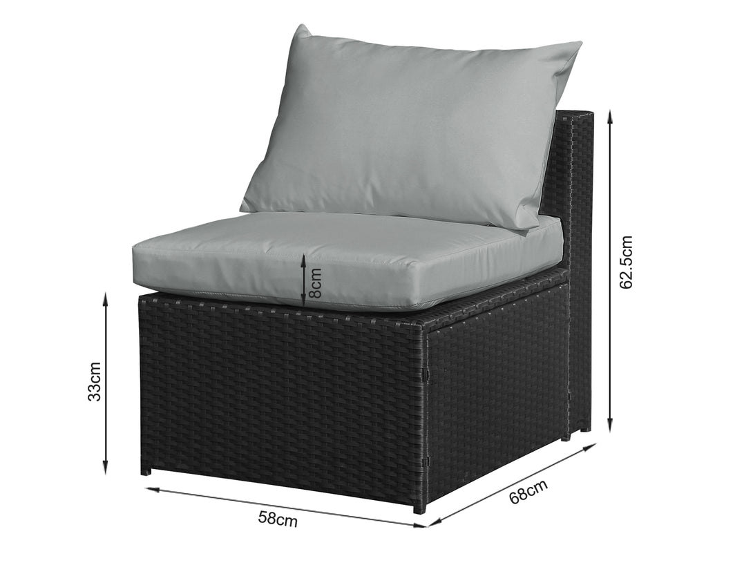 Treasurebox Verona 7 Piece Rattan Outdoor Sofa Set - Dark Grey 21410