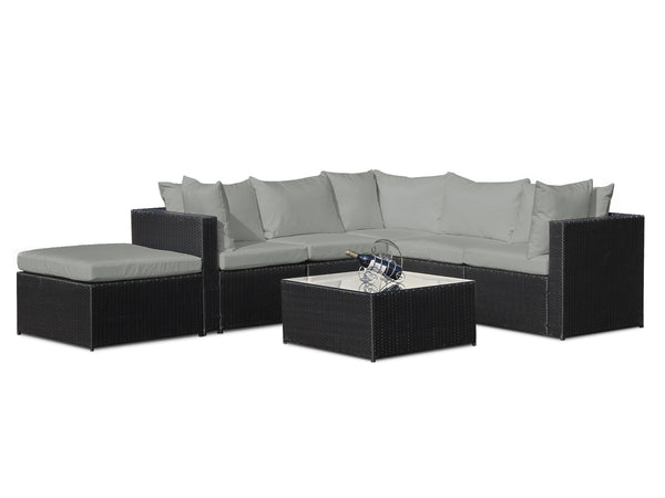 Treasurebox Verona 7 Piece Rattan Outdoor Sofa Set - Dark Grey 21410