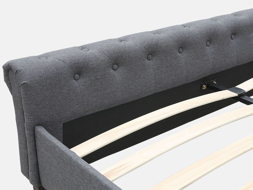 Treasurebox EGMONT Queen Bed Frame - DARK GREY