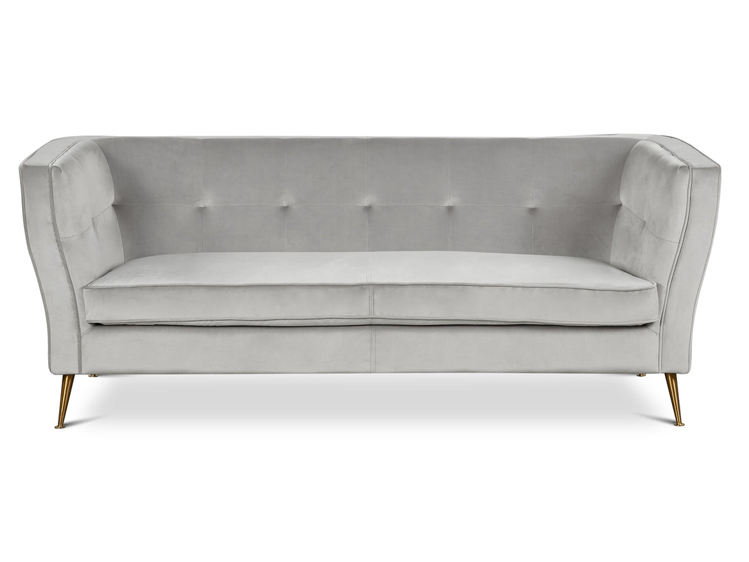 Treasurebox OSLO 3 Seater Velvet Sofa - LIGHT GREY