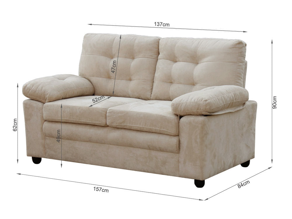 LAWRENCE 2-Seater Sofa with modern design, tufted back, and plush cushions for living room comfort.