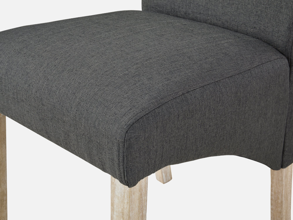Treasurebox LOLA 2PCS Upholstered Dining Chair - DARK GREY