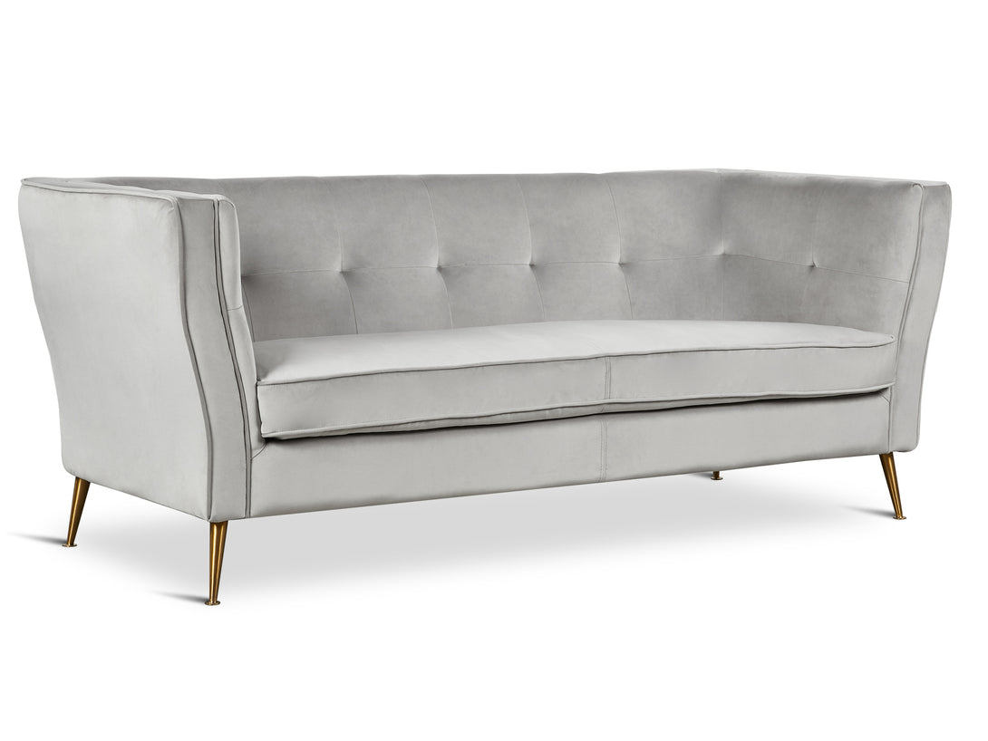 Treasurebox OSLO 3 Seater Velvet Sofa - LIGHT GREY