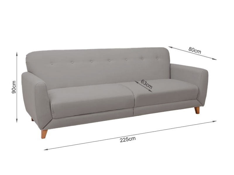MUNICH 3 Seater Sofa Bed LIGHT GREY