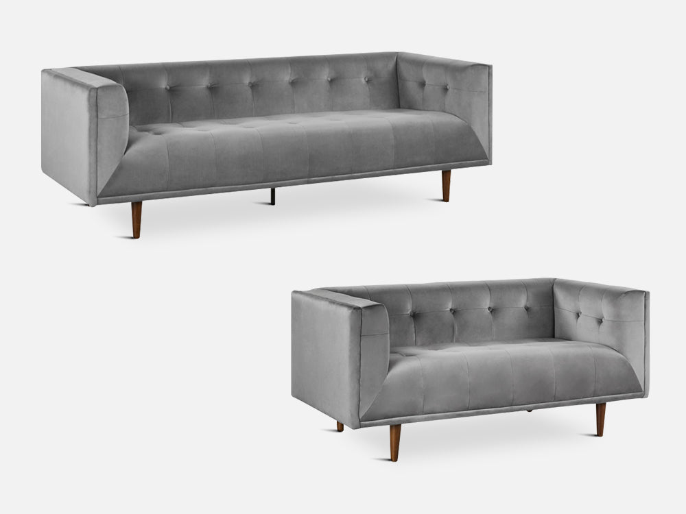 Treasurebox MANAROLA Sofa Set 2PCS - GREY