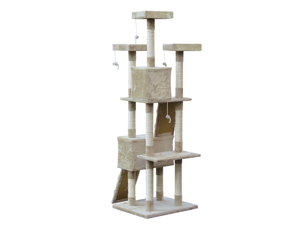 Treasurebox BINGO Cat Tree House 185cm 7 Levels - BEIGE