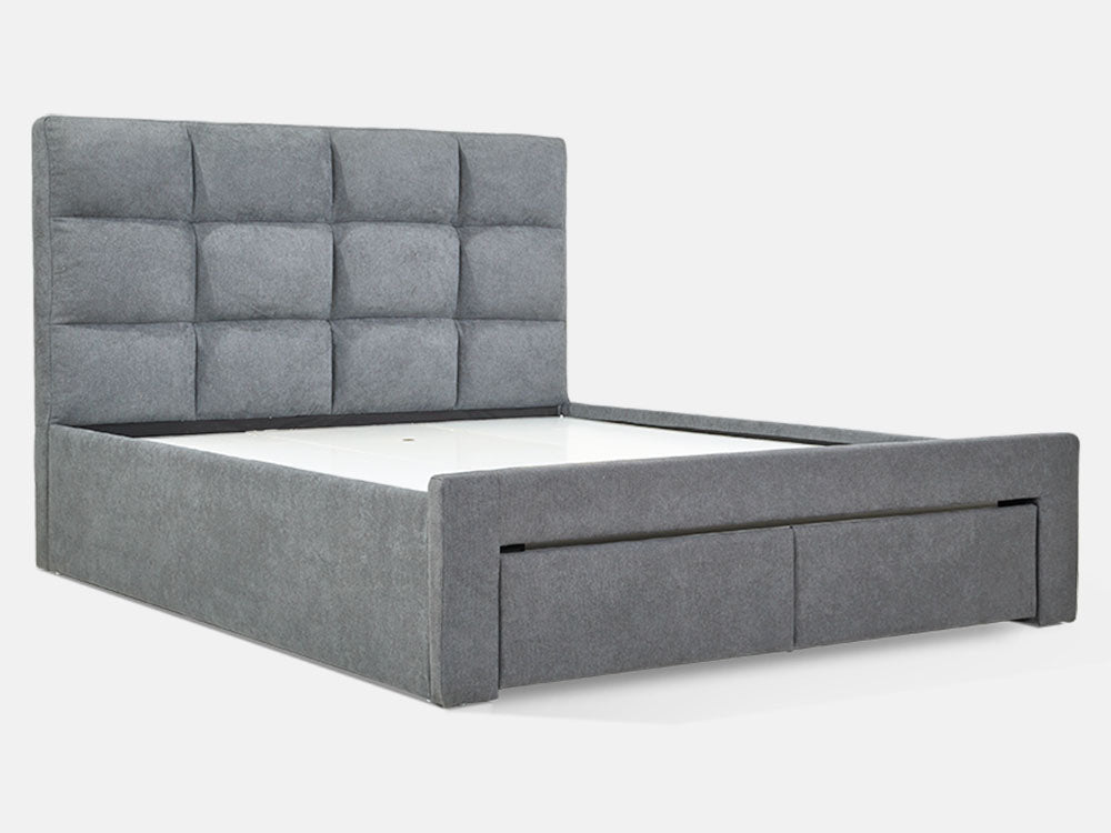 Treasurebox MUSALA King Bed Frame with Storage - DARK GREY
